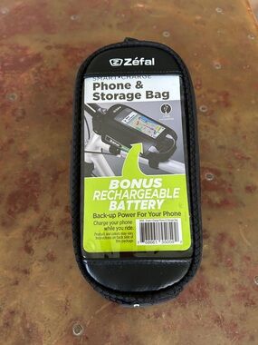 Black Phone & Storage Bag with Bonus Rechargeable Battery